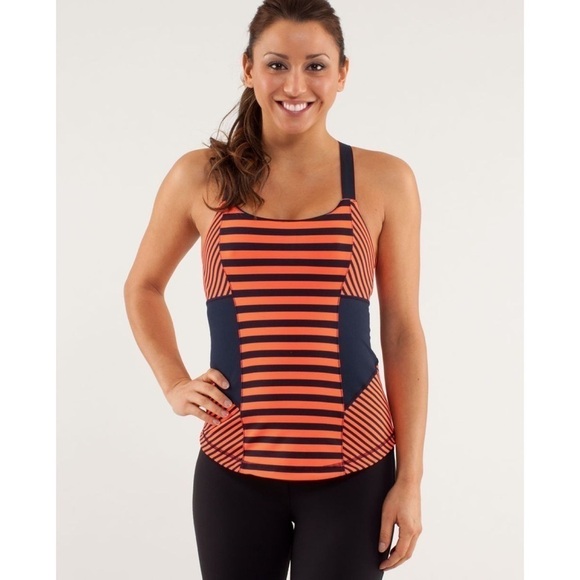 Lululemon Work It Out Tank Sea Stripe Light Flare Inkwell - Picture 1 of 12
